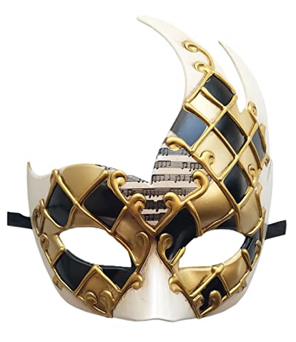 Coolwife Herren Maskerade Maske Vintage venezianisch kariert Musik Party Karneval - - Einheitsgröße