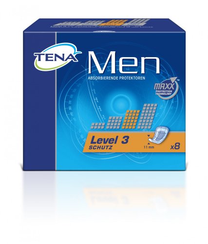 Tena Men Level 3, Einlagen für Männer mit mittlerer Blasenschwäche / Inkontinenz, 6er Pack (6 x 8 Stück)