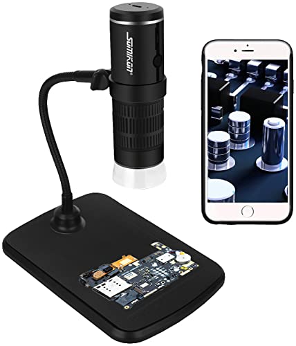 Somikon Mikroskopkamera: WLAN-Full-HD-Hand-Mikroskop,Akku, 1000-fache Vergrößerung, App, 8 LEDs (Digitalmikroskop)