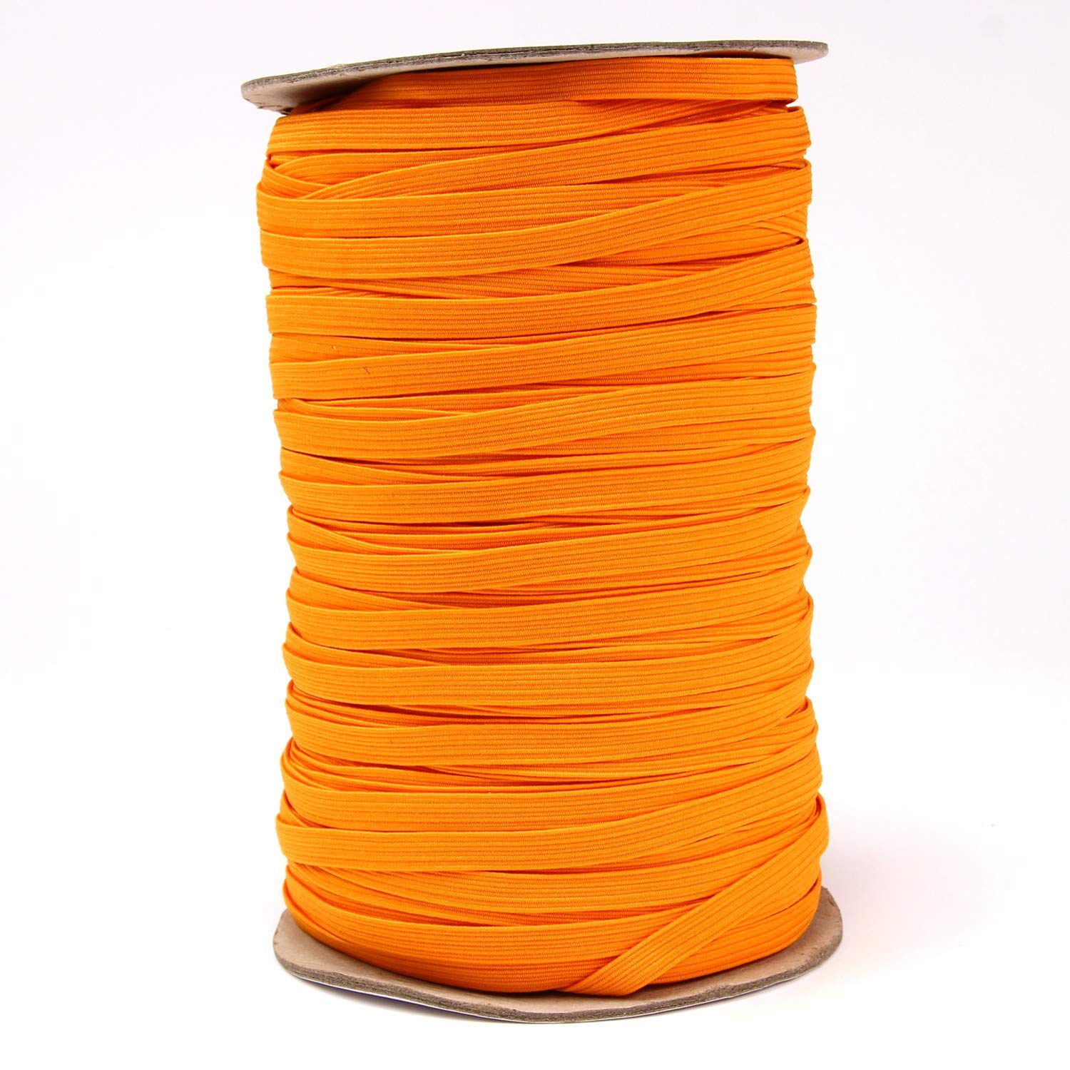 Urhome 6mm flaches Gummiband zum Nähen von DIY Schmuck Kleidung Nähzubehör | elastisches Wäschegummi Gummilitze mit hohe Elastizität | Schnur Orange in 20 Meter Länge
