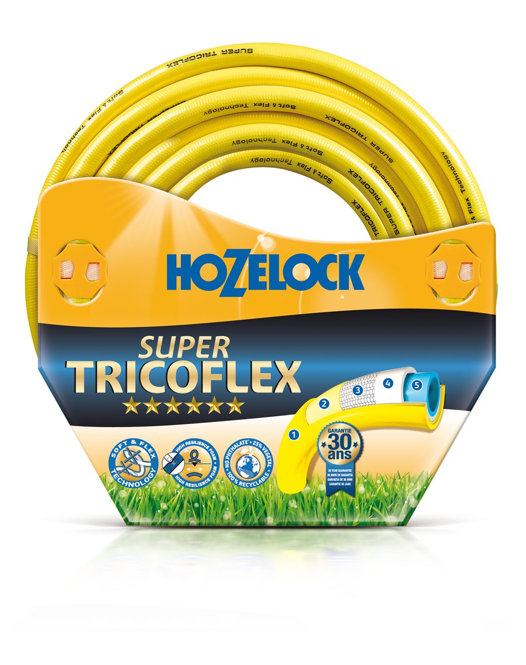 HOZELOCK - Super Tricoflex Ultimate Schlauch Ø 12,5mm (1/2") 100 M: Ultraleichter, robuster und formstabiler Gartenschlauch, "TNT Non Torsion" und "Soft&Flex" Technologien, 40% recyceltes PVC [116788]