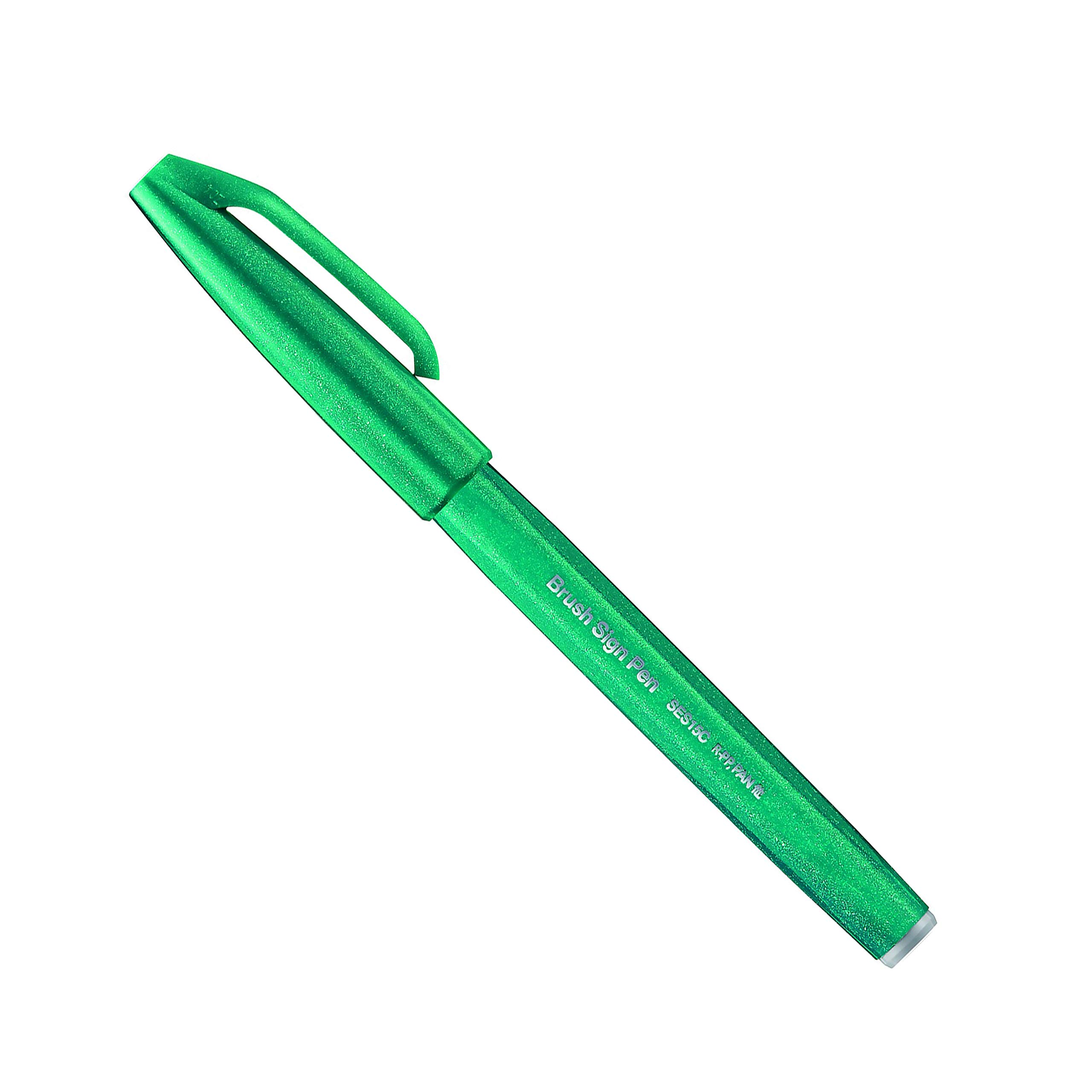 Pentel SES15C-D3X Brush Sign Pen türkis, Faserschreiber, pinselähnliche Spitze, 10 Stück