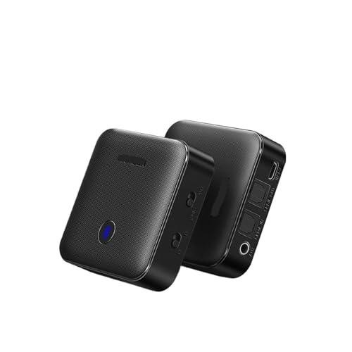 SHXSYN 1 Stück Bluetooth 5.0-Sender und -Empfänger, Aux-Glasfaser-Audio-Lautsprecher, Auto-TV, Lautsprecher, Verstärker, Desktop-Computer