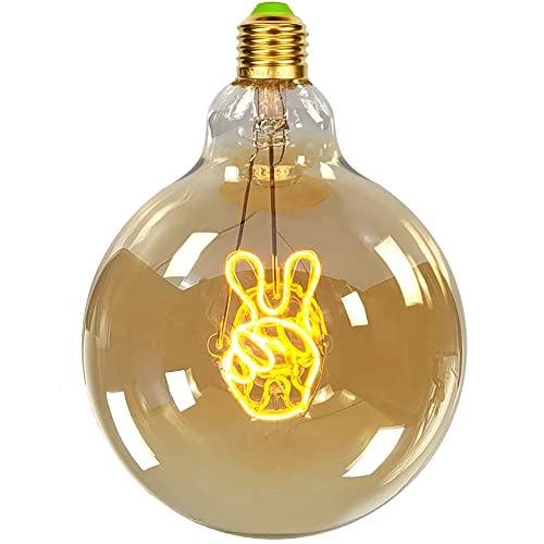 TIANFAN Vintage LED-Lampen Big Globe G125 4W 220 / 240V Alphabete Spezial dekorative Glühbirne Super Yellow Warm (Finger)