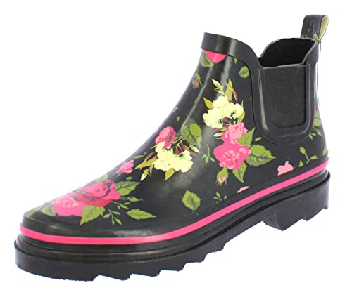 Beck Damen Wild Roses Gummistiefel, schwarz, 39 EU