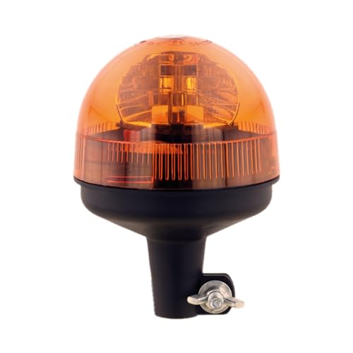 AdLuminis Halogen Rundumleuchte Orange, Klein Mit Festem Fuß, Blinkleuchte 12V 24V, ECE R65 Straßenverkehr Zulassung, KFZ Warnleuchte