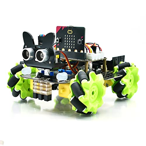 KEYESTUDIO BBC Micro:bit 4WD Mecanum Robot Car Kit Mit BBC Microbit V2 Board, Projekte Programmierbares Auto für Erwachsene Teenager Mint-Bildung