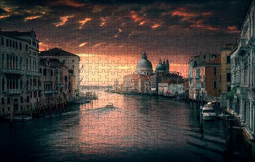 GUOHLOZ Puzzle 1000 Teile, Puzzle für Erwachsene, Impossible Puzzle, Puzzle farbenfrohes Legespiel, 1000 Puzzle Home Dekoration Puzzle, Venedig, 75x50cm