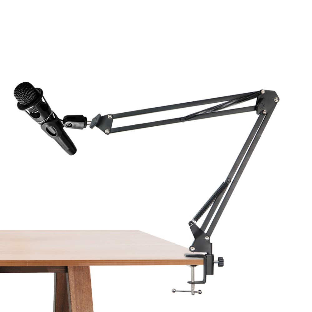 1 x freitragender Mikrofonständer mit gewichteter Basis, Tischstütze, Rahmen für Singen, Karaoke, Live Artifact
