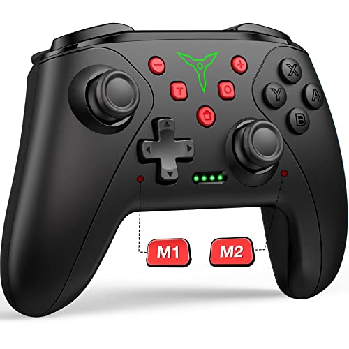 HELLCOOL Switch Controller, Pro Controller Switch mit Präzise Bewegungssteuerung/Dual Motors Vibration/Turbo/Macro/Aufwecken Funktion, Switch Pro Controller für Switch/Lite/OLED