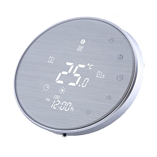 Qiumi Smart Wifi Thermostat Wifi Programmierbarer Wasserthermostat LCD Display Temperaturregler Kompatibel mit Alexa Google Home IFTTT 5A, Innovation Oberfläche gebürstete Platte