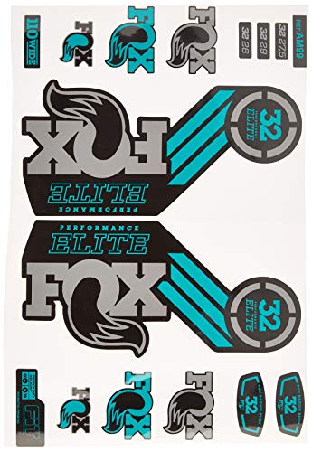 Ecoshirt 52-WQH0-13PM Aufkleber Fork Fox 32 Performance Elite 2016 Am99 Aufkleber Decals Sticker Gabel grau türkis