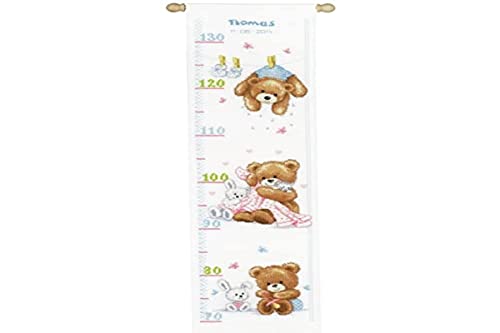 Vervaco Zählmuster Knuddelige Teddys Zählmusterpackung-Stickpackung im gezählten Kreuzstich, Baumwolle, Mehrfarbig, 18 x 70 x 0.3 cm
