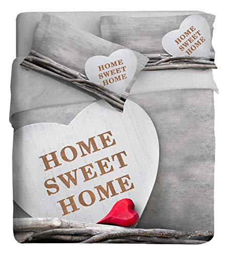 Bettwäsche-Set für Doppelbett, Motiv: Sweet Home