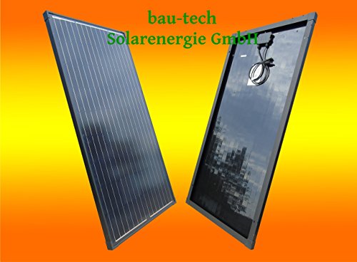 bau-tech Solarenergie 1 Stück 100W Full Black/Schwarzes Monokristallines Solarpanel 12V Solarmodul Solarzelle 100Watt für Camping, Caravan, Garten GmbH