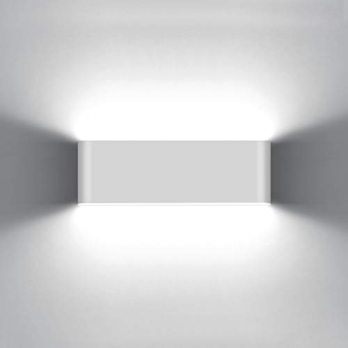 KAWELL 20W Modern Wandlampe LED Wandleuchte Up Down Aluminium Wandbeleuchtung Wasserdicht IP65 Innen Außen für Schlafzimmer Badezimmer Wohnzimmer Flur Treppen Korridor, Weiß 6000K