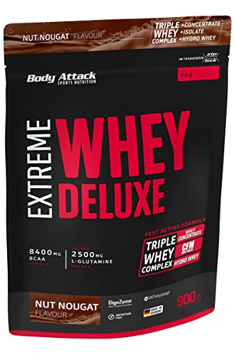 Body Attack Protein Extreme Whey Deluxe, Nut Nougat Cream, 900g Beutel