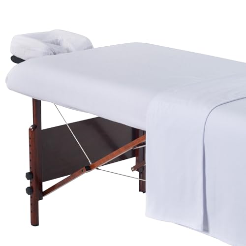 Master Massage Deluxe Massageliegenbezug, Flanell, reinweiß, 3-teilig