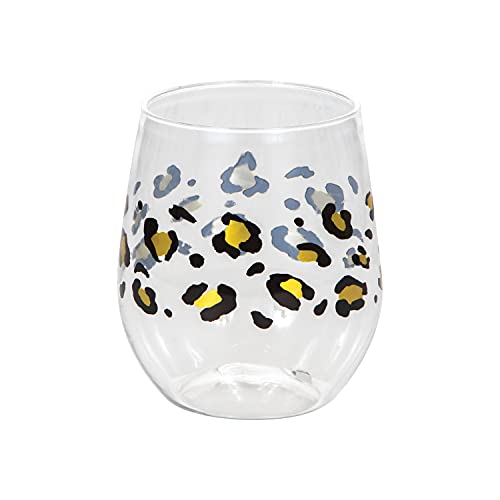 Creative Converting Weinglas ohne Stiel, Leopardenmuster, Kunststoff, 6 Karat