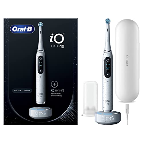 Oral-B Wiederaufladbare elektrische Zahnbürste iO 10 Weiß, 1 Kopf, 1 wiederaufladbare Reisetasche, 1 iO Sense-Ladegerät