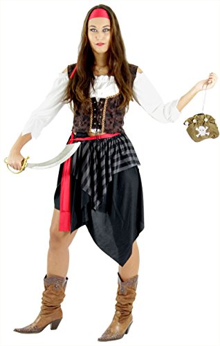 Piraten Kostüm für Damen Fasching Piratin Rock Piratenbraut Frauen Karneval Fasching Größe L