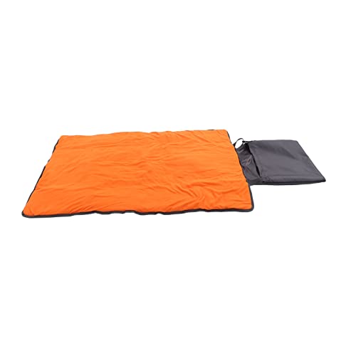 AXOC Haustier-Schlafmatte für den Außenbereich, tragbar, weich, faltbar, maschinenwaschbar, für Reisen, Mehrzweck (Grau mit orangefarbener Polyesterschicht)