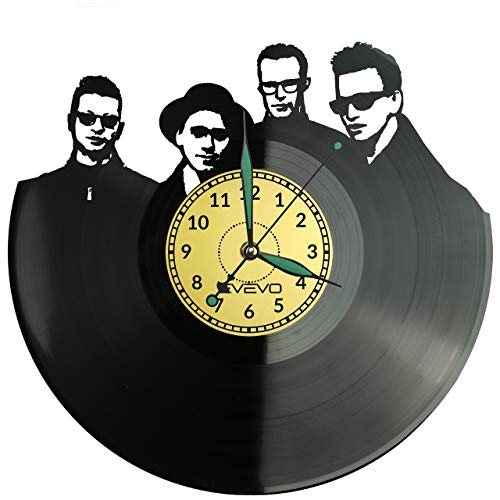 EVEVO Depeche Mode Wanduhr Vinyl Schallplatte Retro-Uhr groß Uhren Style Raum Home Dekorationen Tolles Geschenk Wanduhr Depeche Mode