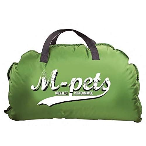M-PETS Bilbao Hundehütte, tragbar, weich, mit Plüsch-Bezug, Grün mit Logo, 80 x 60 cm