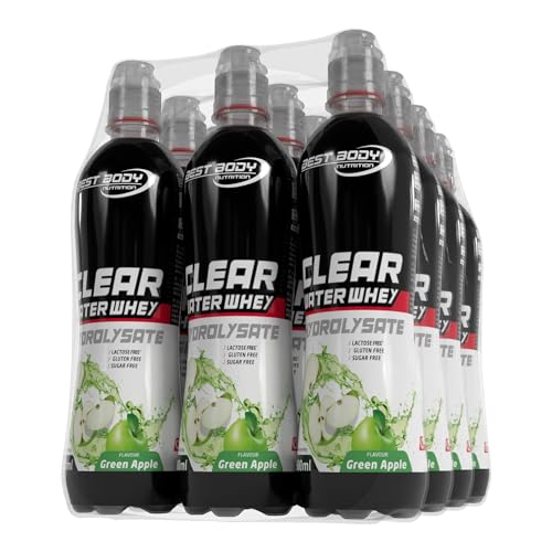 Best Body Nutrition Professional Clear Water Whey Drink RTD Green Apple 12 x 500 ml Flasche (6000 ml)