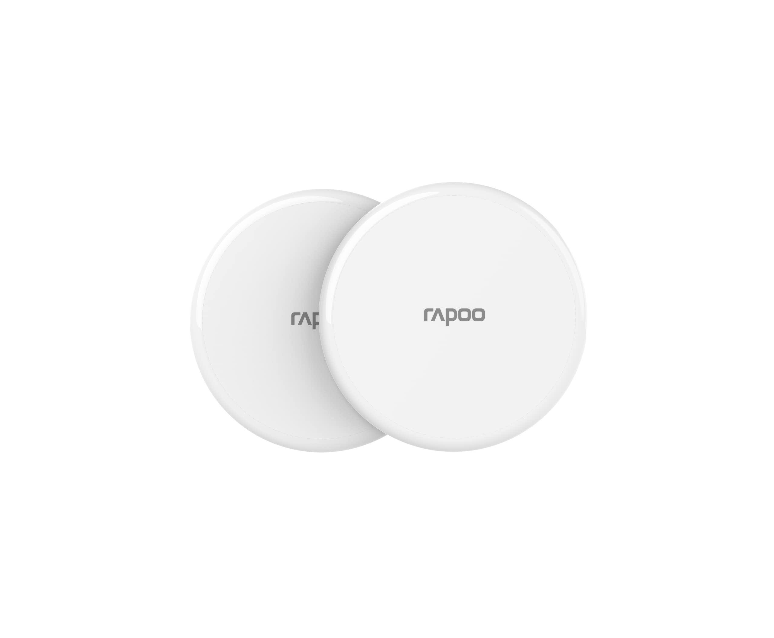 Rapoo XC105 Doppelpack kabelloses Induktionsladegerät für Smartphone, Ladegerät für iOS und Android (z.B. iPhone, AirPod, Samsung), flach, Qi-Laden, Schnellladen, Überladeschutz, weiß