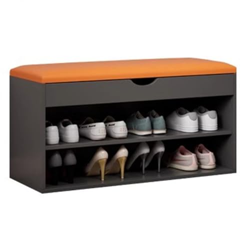 Veranda-Aufbewahrungs-Schuhwechselhocker, Türeingangs-Schuhwechselhocker, Haustür kann Schuhschrank sitzen (Color : Oranje, CH : 80 * 30cm)