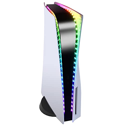 RGB Led Streifen für PS5 Konsole, DIY Led Aufkleber, 7 Farben 358 Modi Farbwechselnde LED Strip Led Sticker Dekorativ Zubehör Kompatibel mit Playstation 5 Konsole, mit IR-Fernbedienung