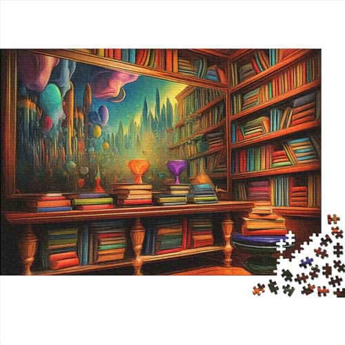 Bookshelf Puzzles Für Erwachsene 1000 Teile, Books Puzzle 1000 Teile, Bwechslungsreiche Puzzle Erwachsene, Spielzeug Geschenk, Familien-Puzzlespiel 1000pcs (75x50cm)