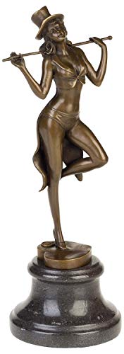 aubaho Bronzeskulptur Frau Tänzerin Erotik Kunst im Antik-Stil Bronze Figur Statue 35cm