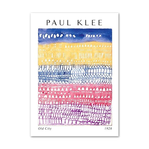 ZENCIX Paul Klee Poster und Drucke Paul Klee Leinwandmalerei Moderne Aquarell Wandkunst Illustration Paul Klee Bilder für Wohnkultur 60x80cm Kein Rahmen