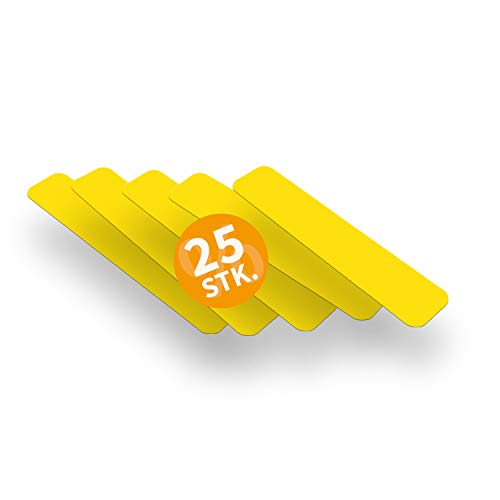 Betriebsausstattung24 Stellplatzmarkierung zur Lagerplatzkennzeichnug | TYP I-Stück | PVC selbstklebend | sofort befahrbar | 25 Stück (VE) (5,0 x 25,0 cm, gelb)