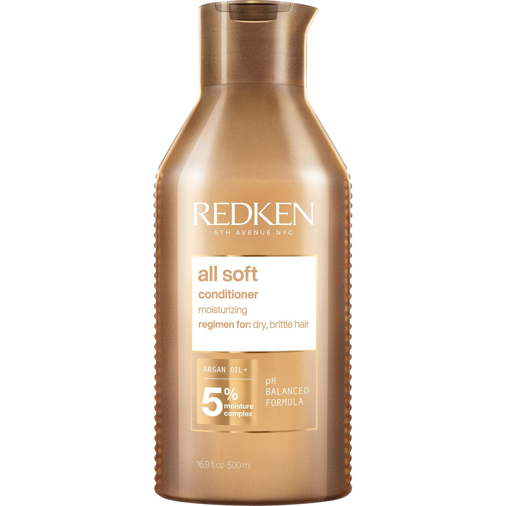 REDKEN All Soft Conditioner, for Dry Hair, Argan Oil, Intense Softness and Shine, 66 Percent More Inside, 500ml