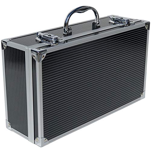 ECI® Alubox Alukoffer Aluminium Koffer Werkzeugkoffer leer (LxBxH) 353x202x115 mm Alu Box schwarz
