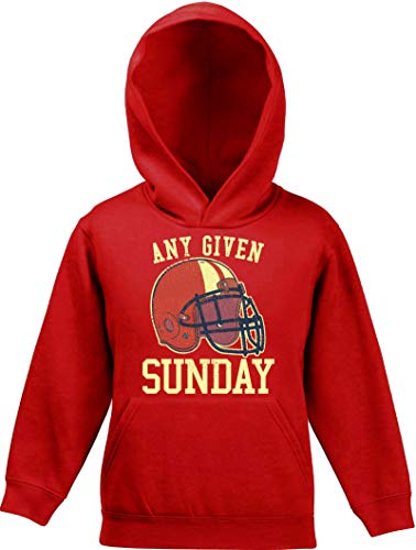 ShirtStreet American Football Gruppen Fan Kinder Hoodie Kapuzenpullover Mädchen Jungen Any Given Sunday 2, Größe: 128,Rot
