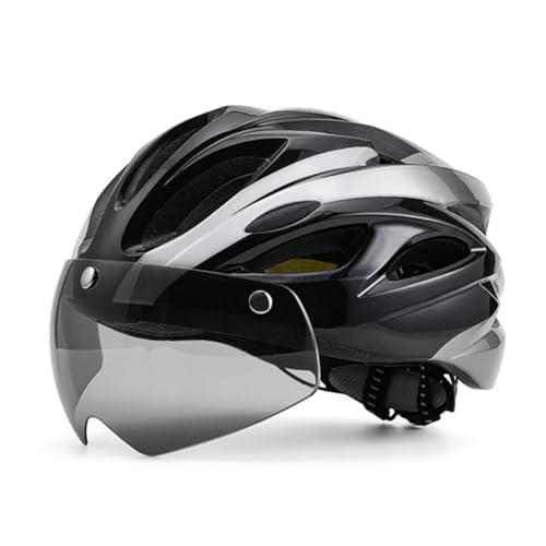 DEKLONPER Fahrradhelm Fahrradhelm Fahrradhelm mit Rücklichtbrille Verstellbarer Mountainbike-Helm für Erwachsene Männer Frauen
