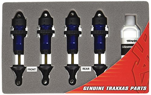 Traxxas Stoßdämpfer GTR blau eloxiert, montiert (4) 5460A