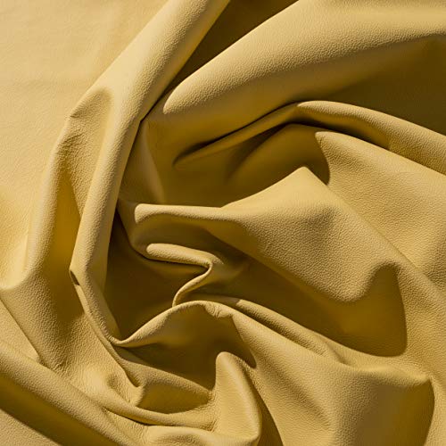 IPEA Ausschnitte aus echtem Leder, Größen, Oberfläche gehämmert, Teile aus Leder, Gelb Ocker, 140 x 15 cm