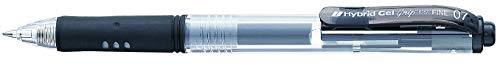 Pentel Hybrid Gel Grip Druck-Tintenroller 0,7 mm Schreibspitze 0,35 mm Strichbreite 12 Stück schwarz