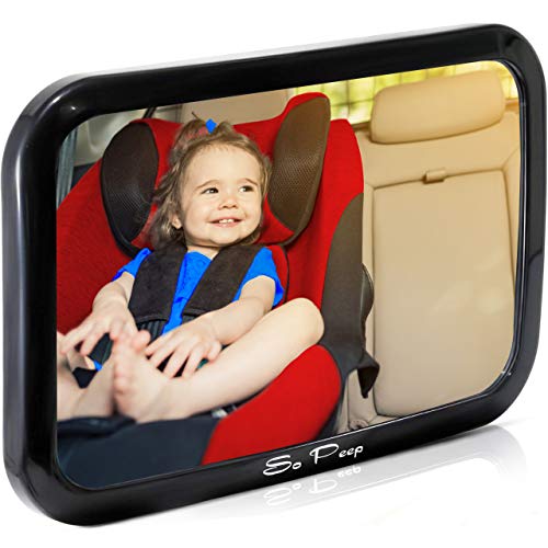 So Peep Baby Rücksitzspiegel - Baby Erstausstattung fürs Auto - Kindersitz-Spiegel für Babys & Kinder - Stabiler & bruchsicherer Baby-Auto-Rückspiegel