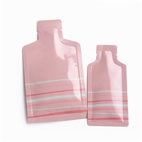 Heißsiegel-Shampoo-Probenbeutel, Flaschenform, oben offener Aluminiumfolienbeutel, Verpackungsbeutel mit Aufreißkerbe, tragbare Konservierung (Color : Red, Size : 7.5 * 13cm)