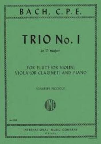 Carl Philipp Emanuel Bach-Trio N. 1 Re (Piccioli)-Flute, Clarinet and Piano-BOOK