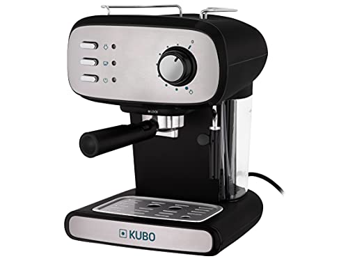 KUBO Kaffeemaschine Espresso und Cappuccino, 15 bar Druck, Wassertank 1,2 l, 850 W, geeignet für Milchgetränke