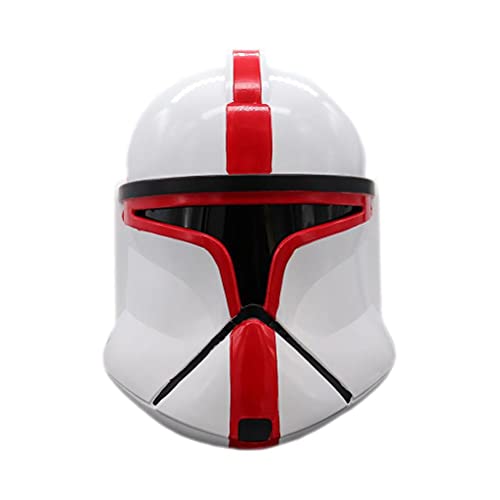 BSTCAR Star Wars Helm, Star Wars Mandalorianer Helm PVC Full Face Filme Cosplay Masken Costumemask für Erwachsene (Rotweiß)