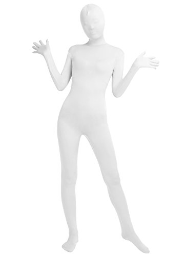 Frauen-Fit Ganzanzug Spandex One Piece Ganzkörper Zentai Kostüm Lycra Bodysuit (XXXL, white)