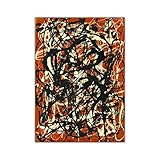 Leinwand Malerei Jackson Pollock (freie Form) Kunstwerk Poster Bild Moderne Wandkunst Wohnzimmer Gestreckt Gerahmt Wohnkultur 70x90cm (28x36in) Innerer Rahmen